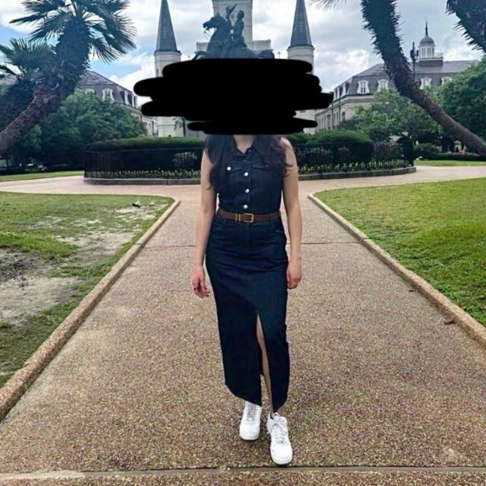 GREY LAB Midi Denim Dress